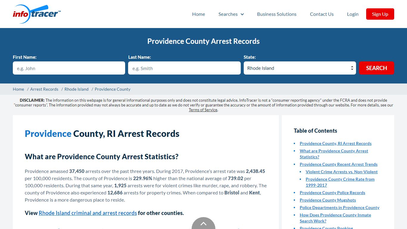 Providence County, RI Arrests, Mugshots & Jail Records - InfoTracer