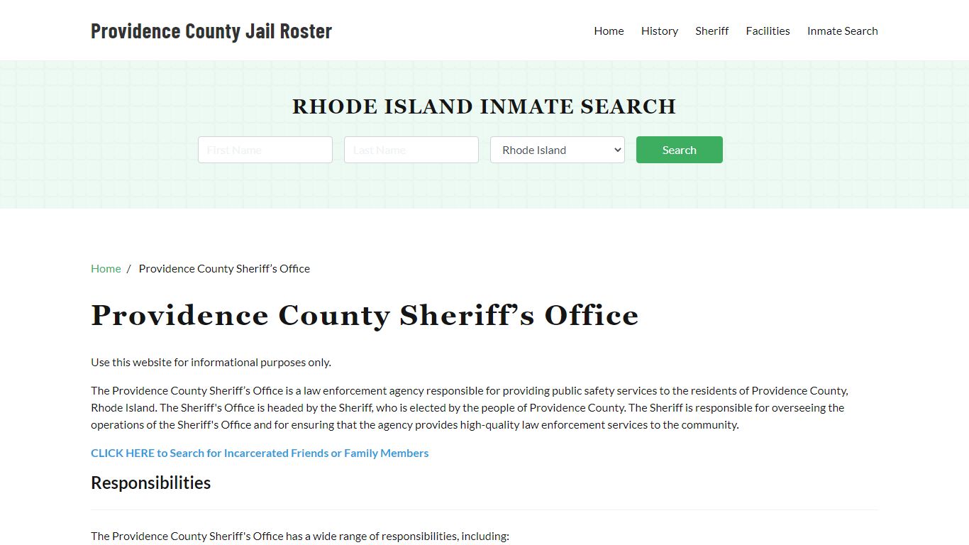 Providence County Sheriff Office, RI, Arrest Warrants Search